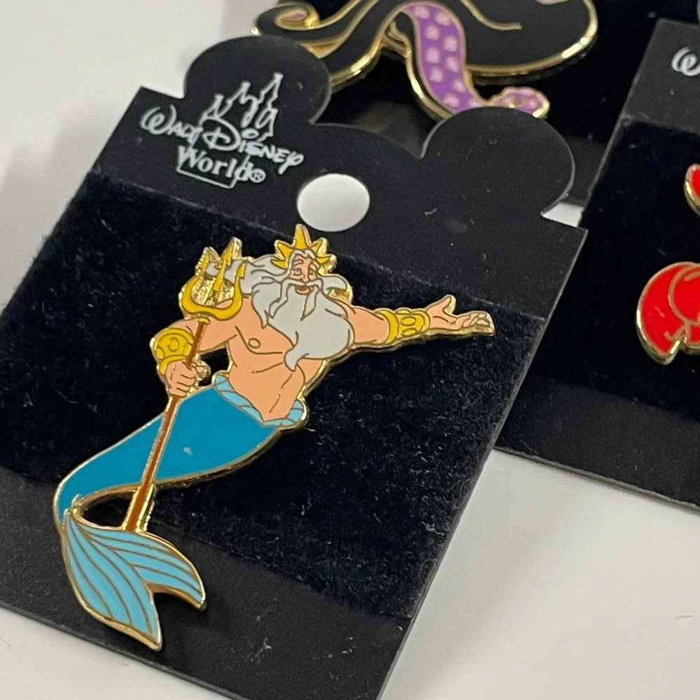 2000 Disney King Triton Ursula Sebastian The Little Mermaid Vintage Enamel Pin
